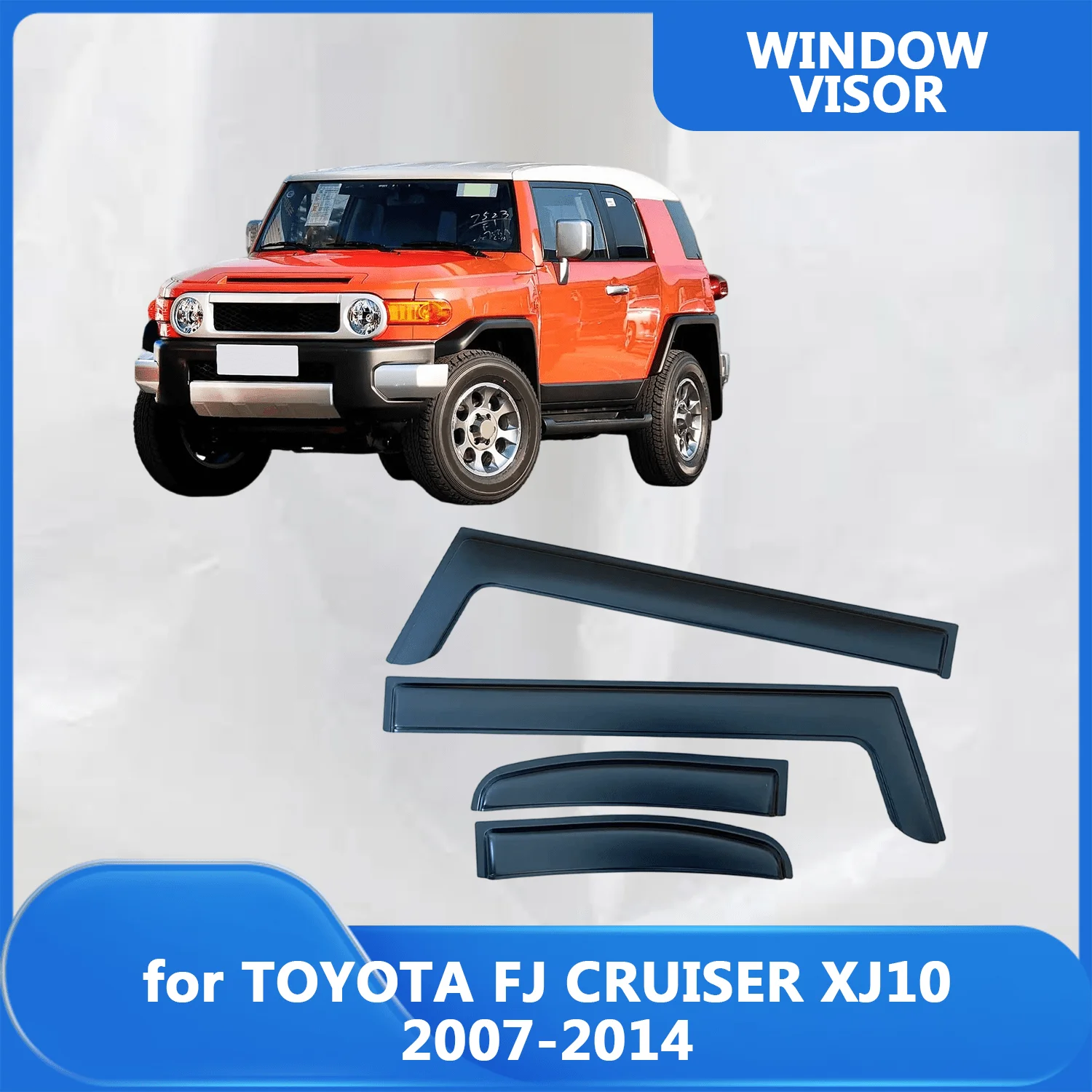 

Window Visor for TOYOTA FJ CRUISER XJ10 2007 2008 2009 2010 2011 2012 2013 2014 Wind Deflectors Rain Guards Door Visor Vent