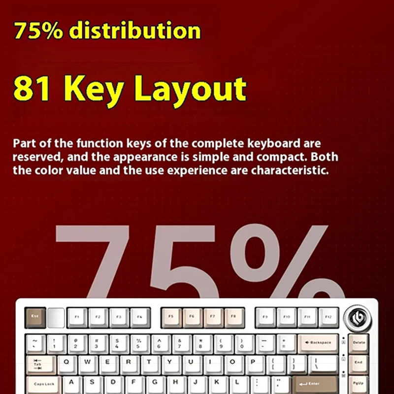 LEOBOG Hi75C Mechanical Keyboard 3Mode/Wired Kit Hot Swap With Knob RGB Aluminium Alloy Gasket Hi75C Keyboard Kit PC Custom Gift - view 6