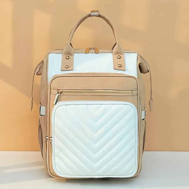 

2025 Wave-Pattern Diaper Bag - Large Travel Backpack for Moms, 3-Layer Waterproof Baby Essentials Organizer