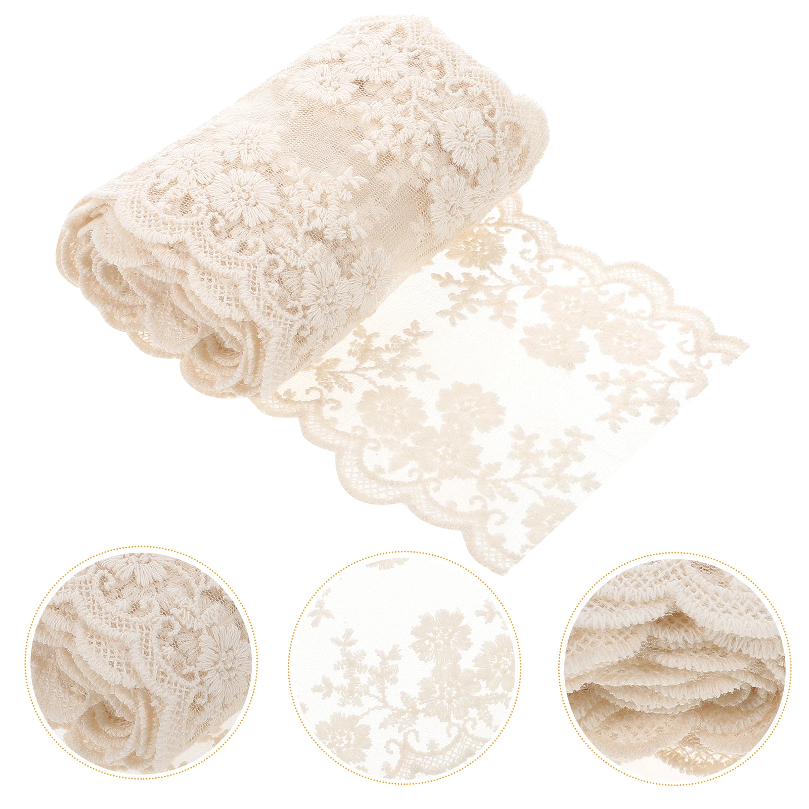 

1 Roll 150Cm Exquisite Wide Lace Trim Decorative Elegant Sewing Fabric For Diy Crafts Wedding Dress Handmade Clothing Decor