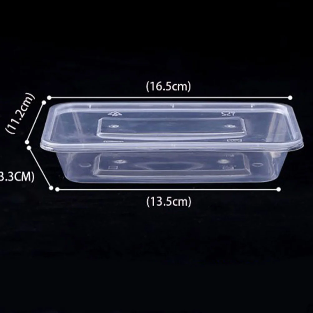 50pcs Transparent Fruit Carry Out Box Disposable Salad Meal Containers Food Storage Box Take Out Packing Box (500ml)