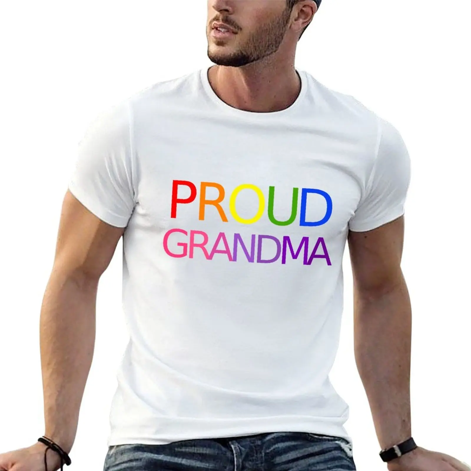 

Rainbow PROUD GRANDMA Pride Shirt T-Shirt men t shirt cotton 100% graphic t shirts for man funny t shirts cotton T-Shirt
