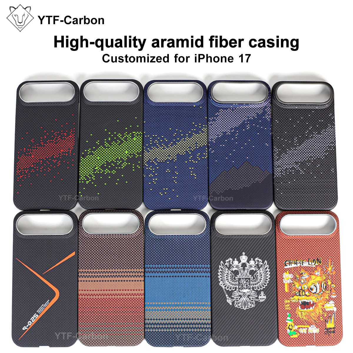 YTF-Carbon dla iPhone 17 Air Etui na telefon komórkowy Ultra-cienkie etui z Kevlaru Aramid 17 Pro Max Magnetyczne etui na iPhone 17 Pro — zdjęcie produktu 2