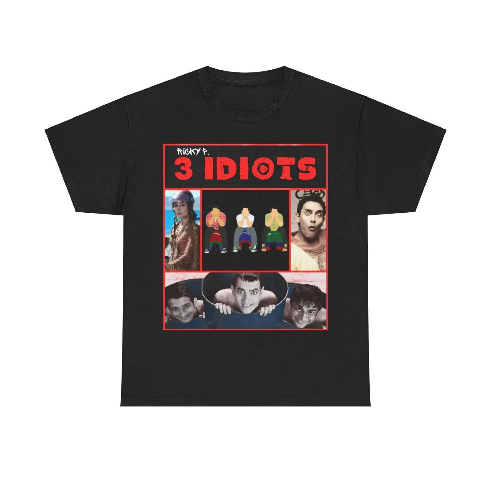 3 Idiots Aamir Khan Bollywood T shirt By Ricky P Unisex Heavy Cotton Tee