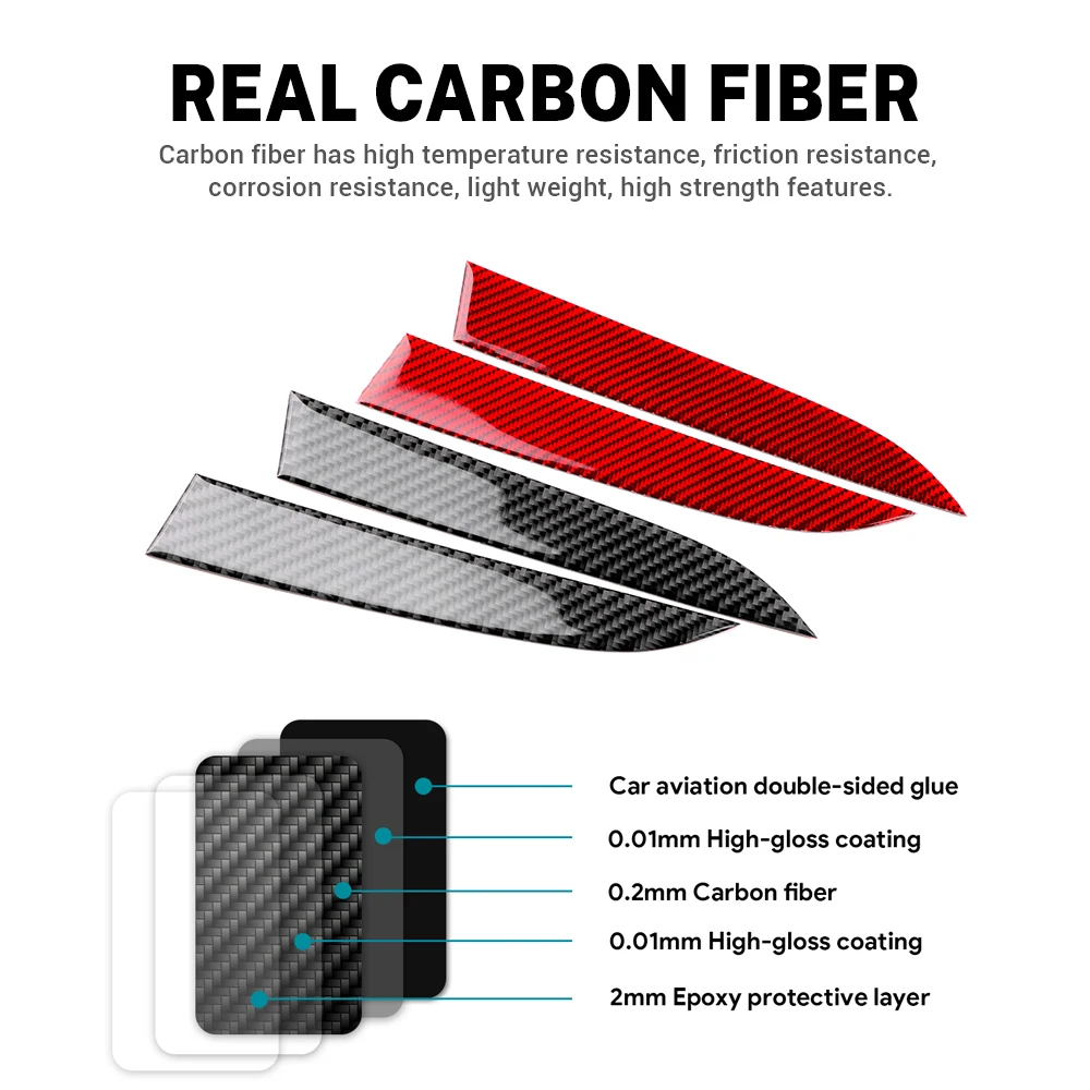 Real Soft Carbon Fiber Sticker For Tesla Model 3 Highland 2024 Wireless Charging Side Car Interior Trim Decoration Accessories