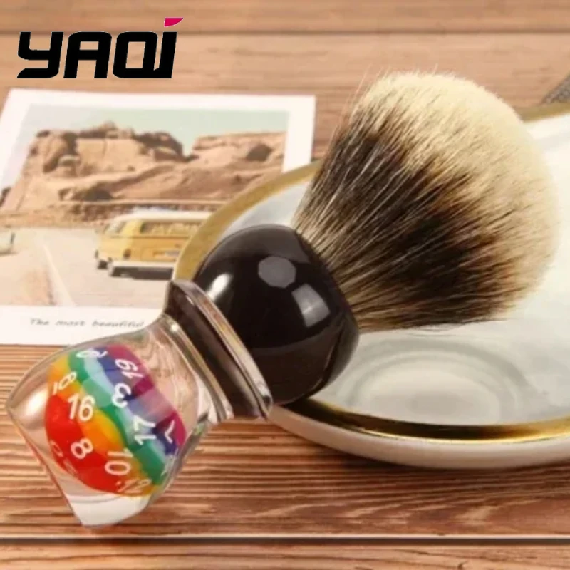

YAQI 26mm Lucky Dice Two Band Badger Hair mens Shaving Brush Pure Badger Hypoallergenic Premium Grooming Tool