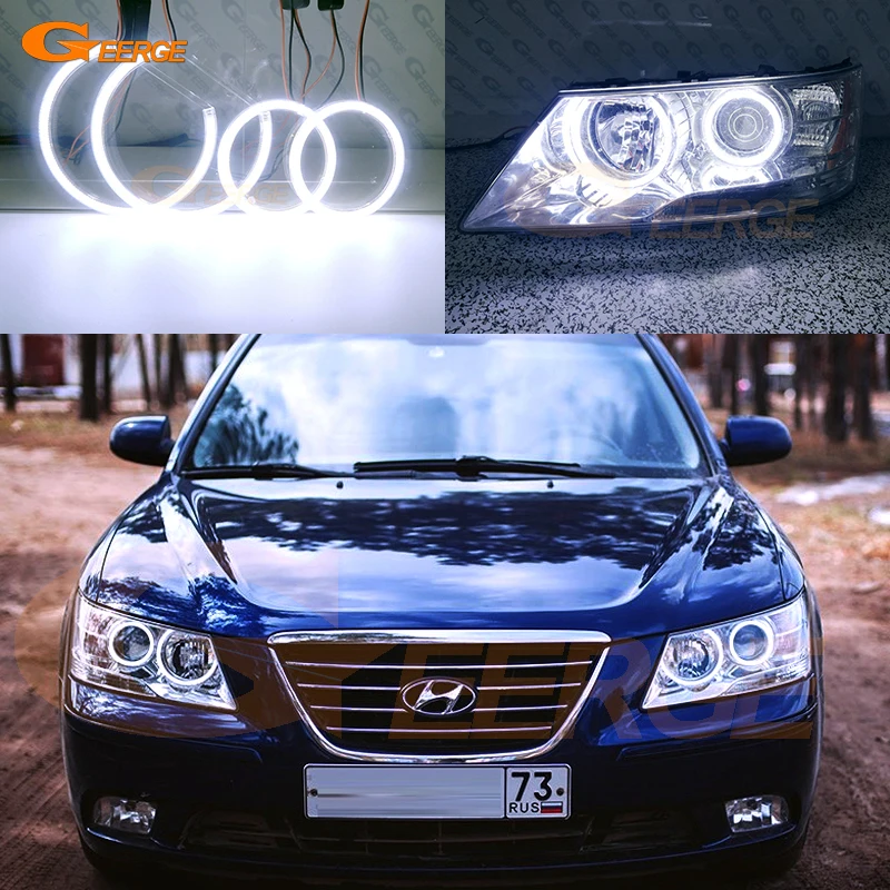 

For Hyundai Sonata NF Facelift 2008 2009 2010 Excellent Ultra Bright COB Led Angel Eyes Kit Halo Rings Car Accessories