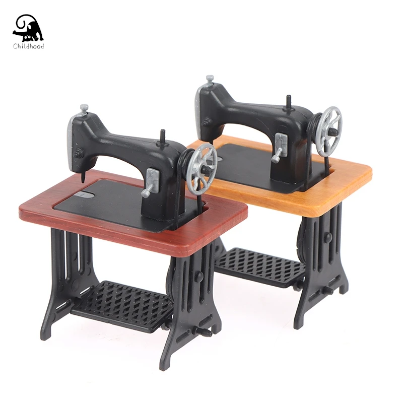 1:12 Dollhouse Miniature Furniture Retro Sewing Machine Knitting Tools Model Doll House Home Decor Toy