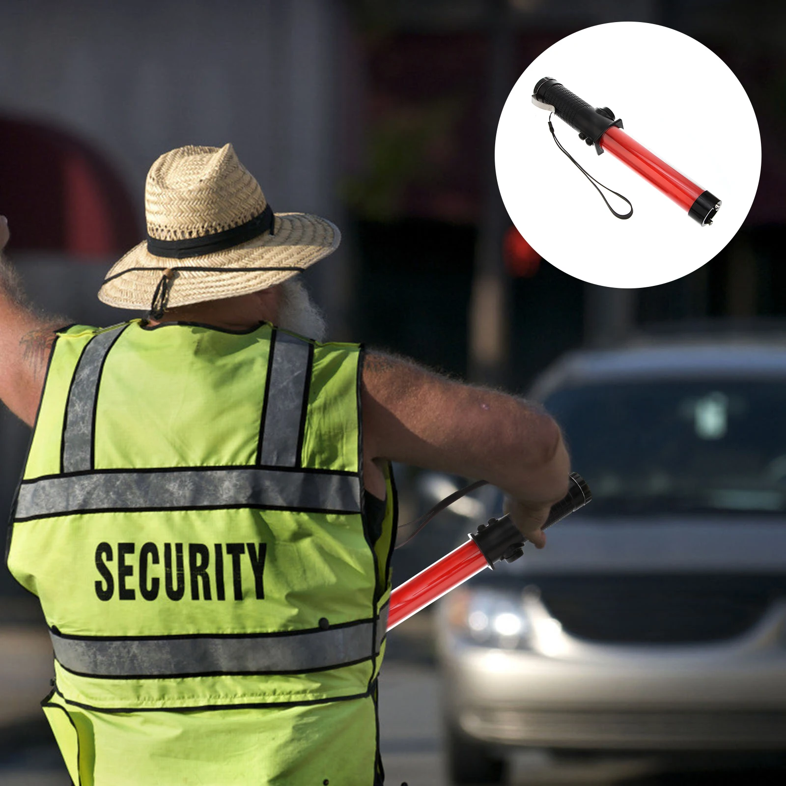 1 قطعة 30 سنتيمتر LED باتون السوبر مشرق مقاوم للماء منارة السلامة مع خطاف مغناطيسي للتحذير المروري التخييم التنزه الصيد