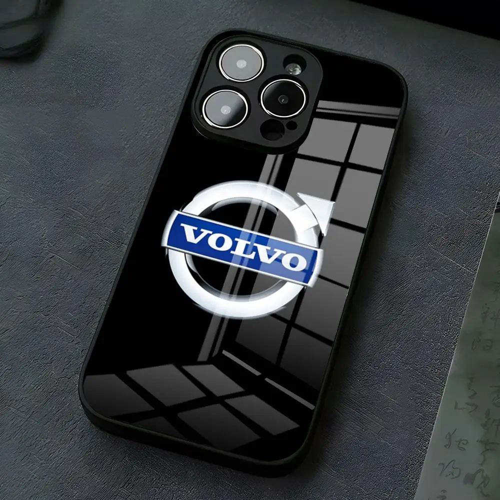Coole V-VolvoES Logo Handyhülle für iPhone 17 Pro Max 16 15 14 Pro Max 13 11 X Xs Xr 8 7Plus Glasabdeckung – Detail 5