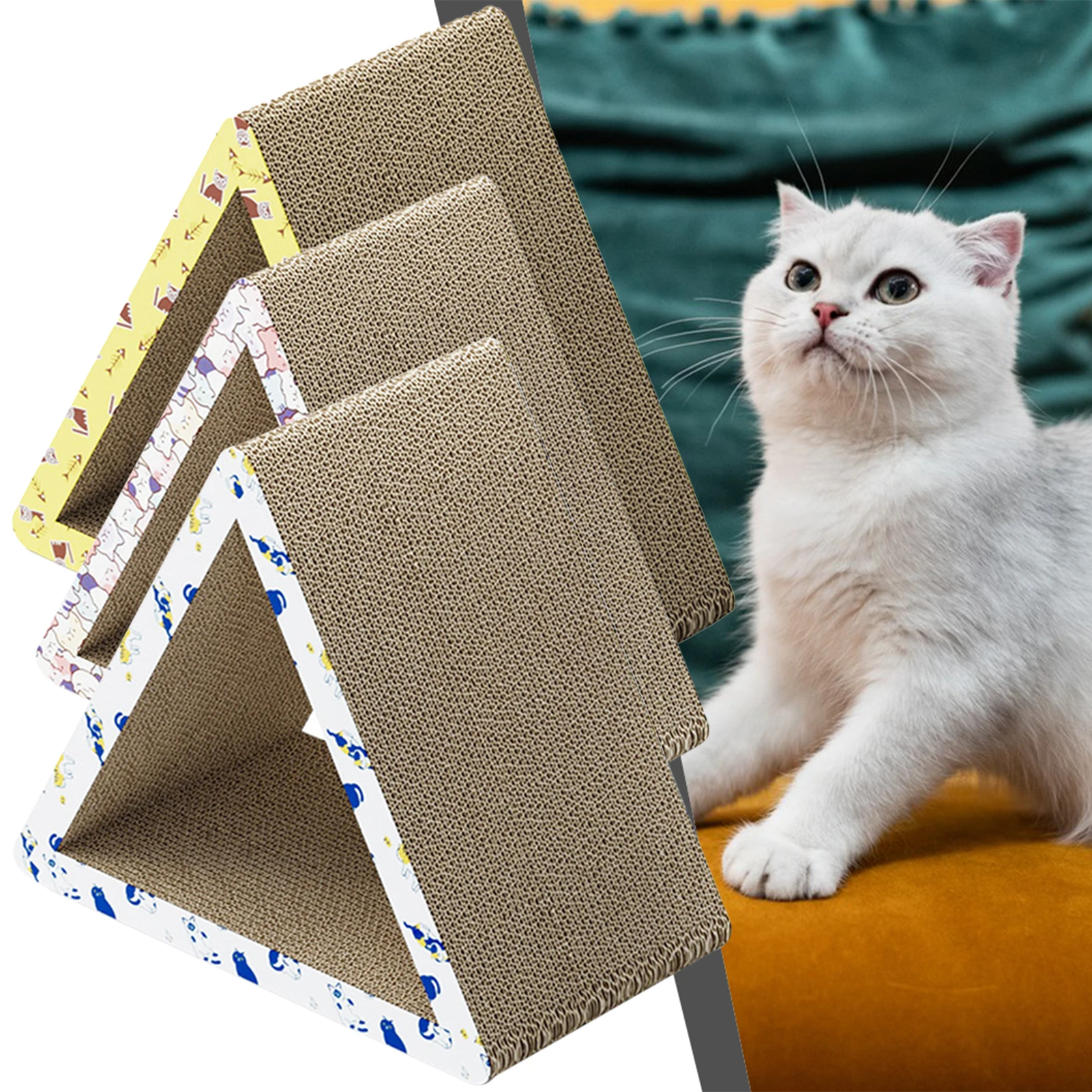 Folding Scratcher For Cat Sturdy Cat Scratching Board For Self Playing