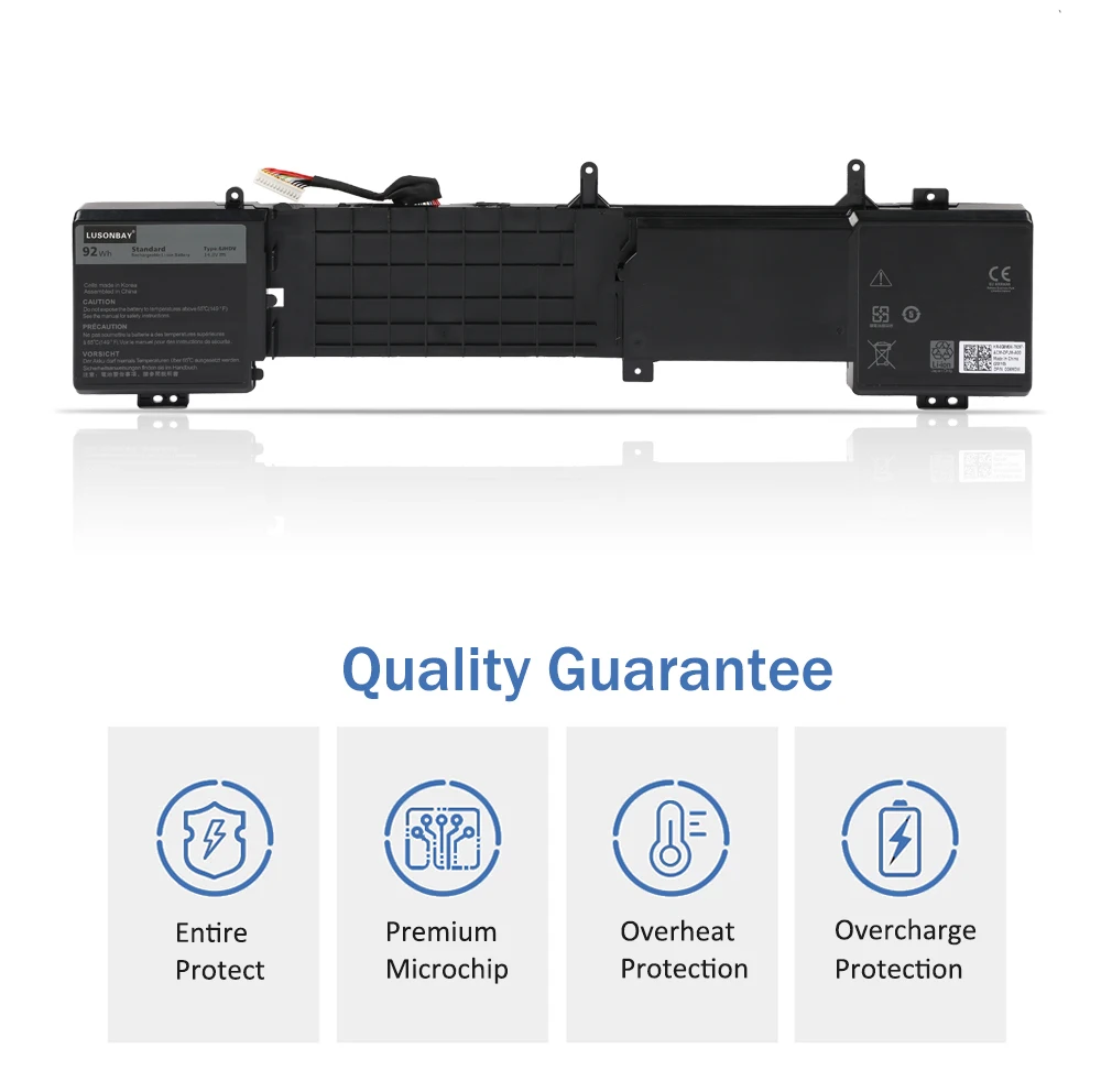 LUNSONBAY 14.8V 92WH 6JHDV Laptop Battery For Dell Alienware 17 R2 R3 5046J P43F ALW17ED-1728 ALW17ED-1828T ALW17ED-2728