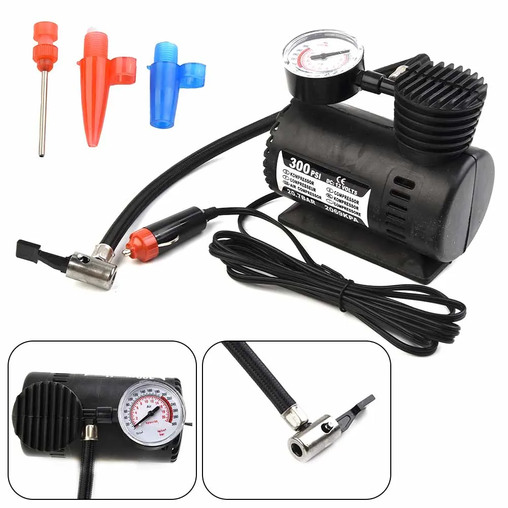 12V Car Electric Air Pump 300psi Air Compressor Tire For Inflator High Quality Equipped With A Variety Of Inflatable Nozzles  