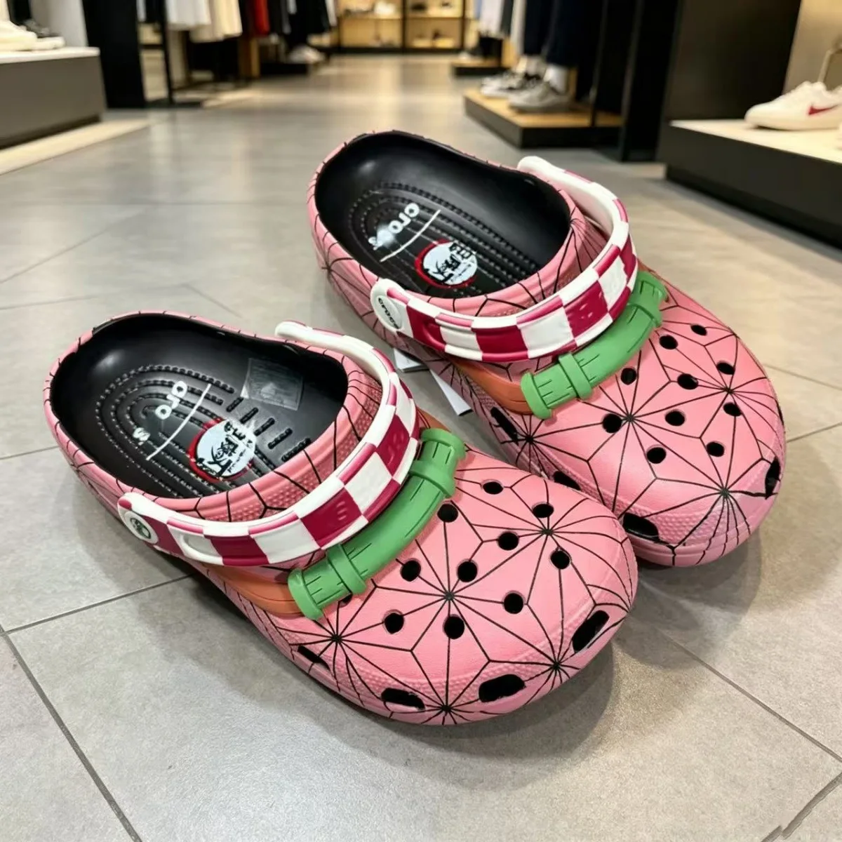 Shinobu Kocho Demon Slayer Gradient Clogs, Women Butterfly Charms Slipon Garden Shoes, Summer Nonslip Hole Slippers