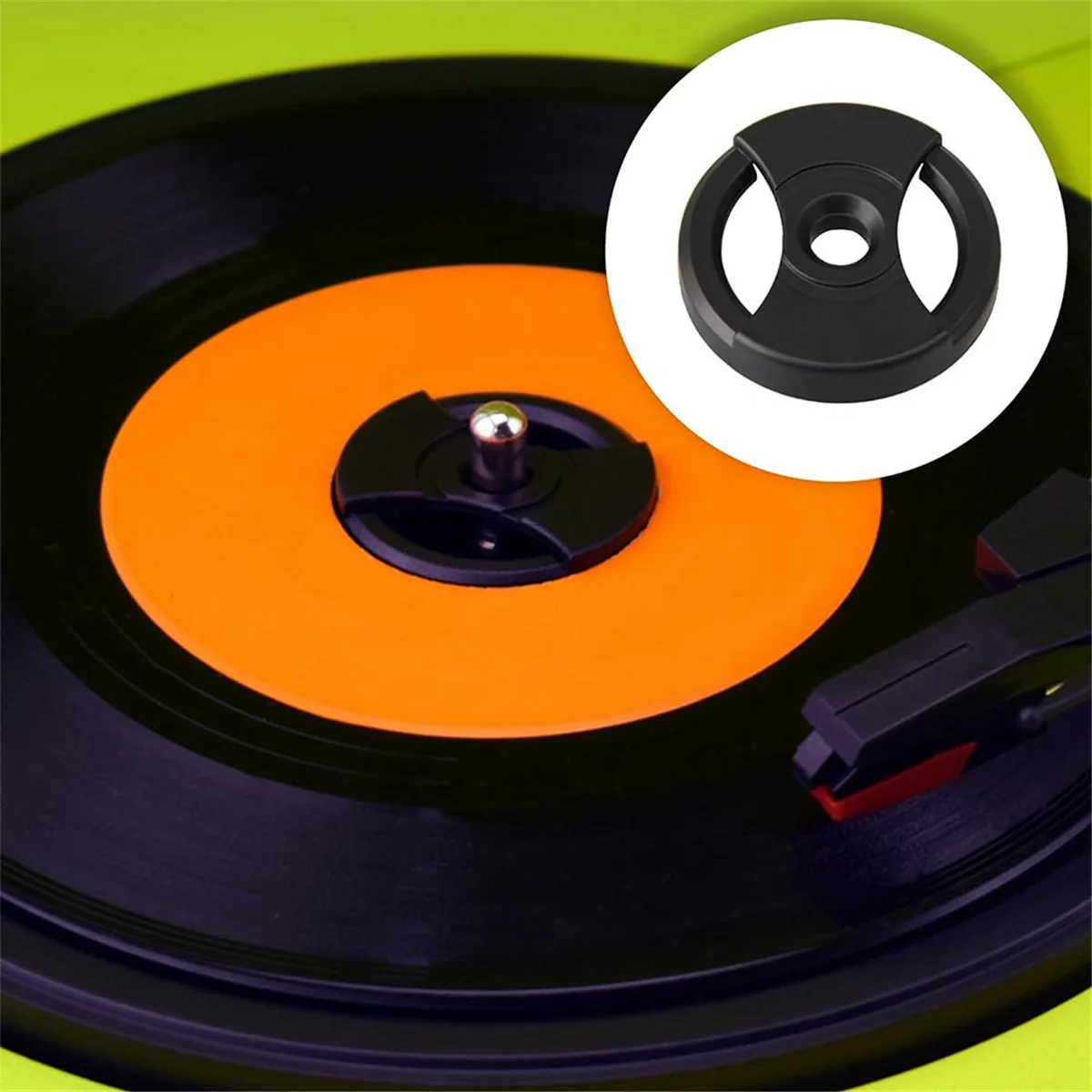 

Lo-ok, 6 шт., черный, 7 дюймов, 45 об/мин, АБС-пластик, адаптер с центральным отверстием для виниловых пластинок для проигрывателей