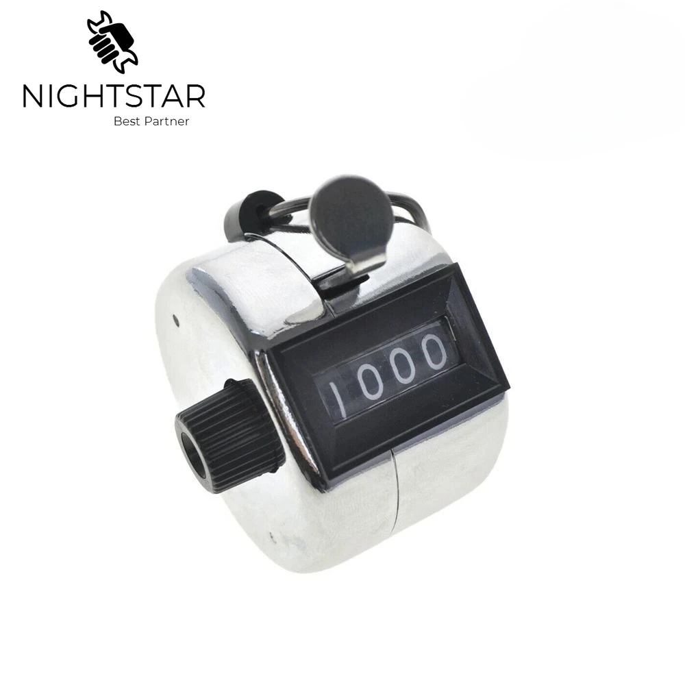 Universal Metal 4 Digit Number Stainless Mini Counter Digital Chrome Hand Tally Clicker Golf 0000 to 9999