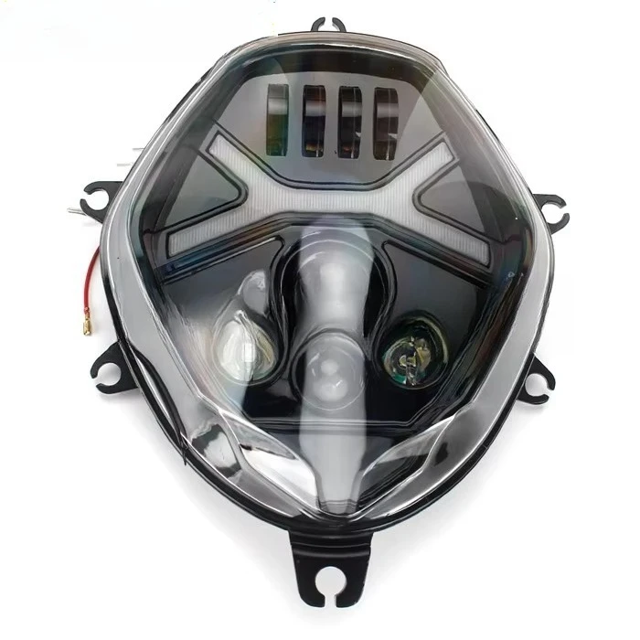 Motorcycle Black E9 LED 12V Headlight Assembly Hi/Lo Beam Front Daytime Running Head Lamp for V-Strom DL1000 DL650
