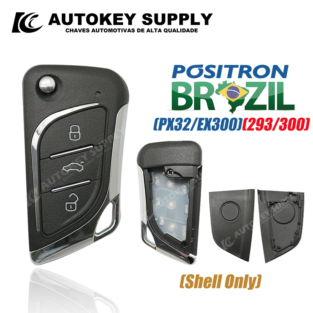 AutokeySupply High-Quality Remote Key Alarm System,- Double Program (293/300) PX32 FX EX330 360 For Brazil Positron Flex