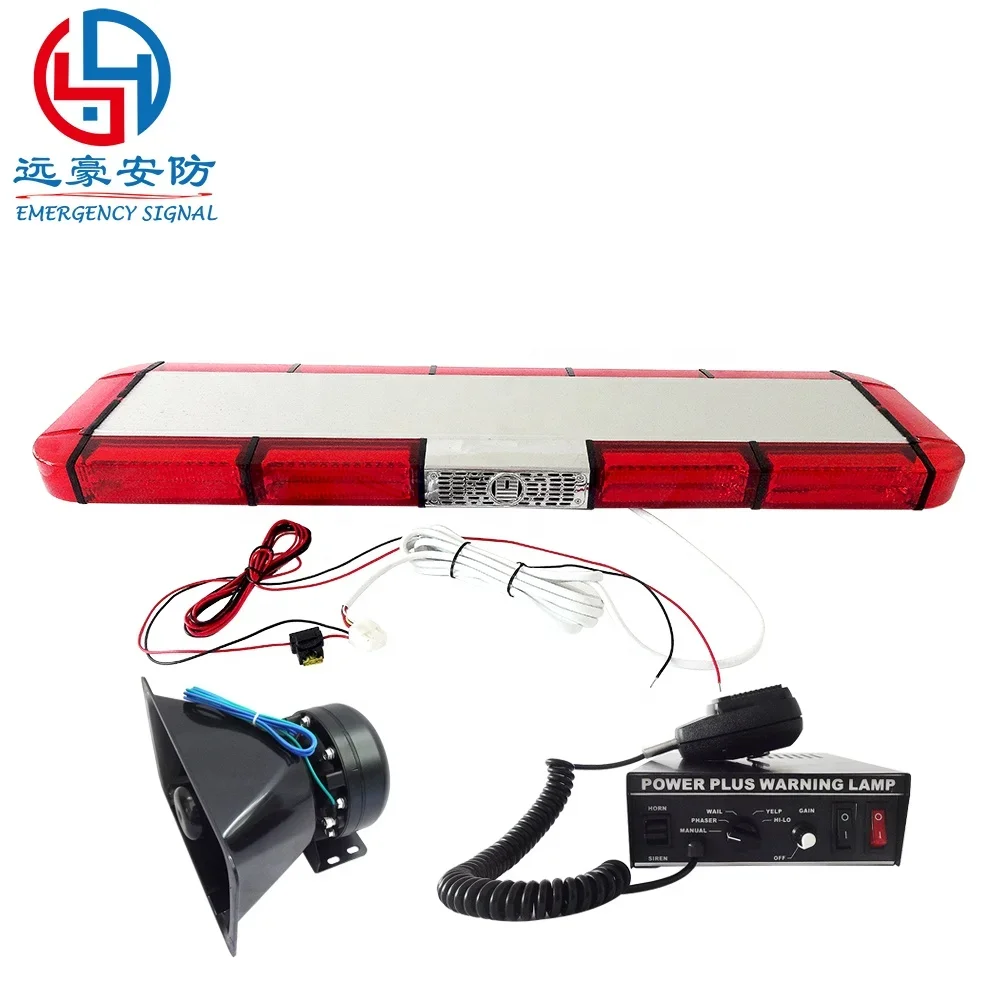 

YUANHAO 1.2M Smart Led Light Bars Led Hazard Emergency Warning Light Led Amber Warning Lightbar with 100 Watt Speaker and Siren