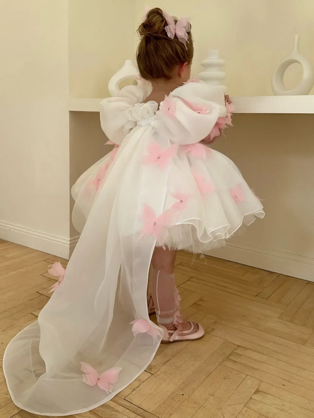 Custom JDY High End Heavy Work Flower Girl Dress Wedding Party Birthday Pageant Trailing Gown فساتين اطفال