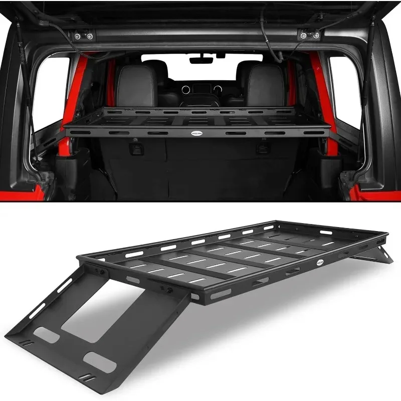 Rear Trunk Interior Cargo Storage Basket for 2008-2025 Jeep Wrangler JK JL Unlimited 4 Door Hardtops Luggage Carrier Rack Shelf