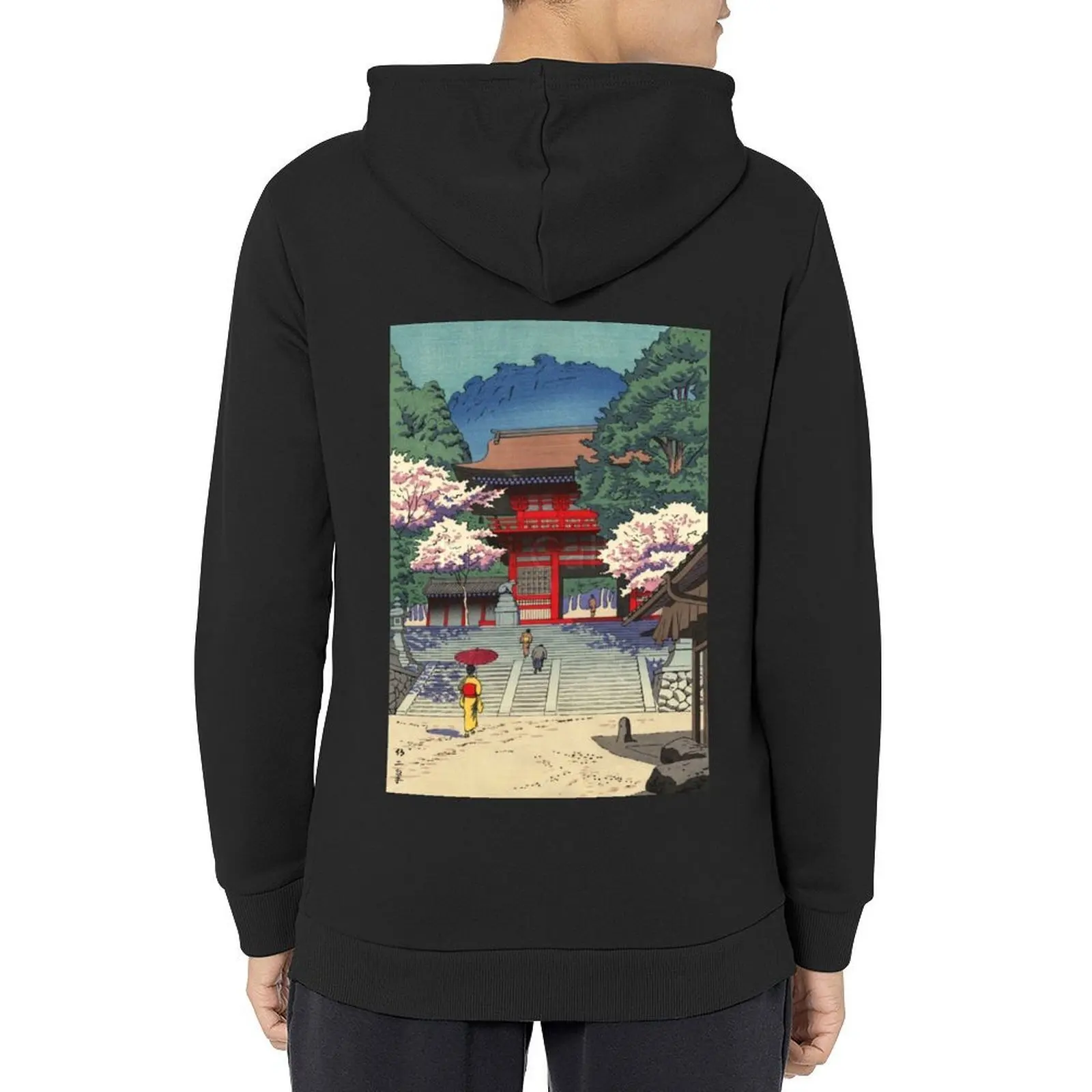 Spring at Kurama Temple Asano Takeji Shin Hanga Hoodie korean style clothes autumn graphic t shirts men hoodie streetwear