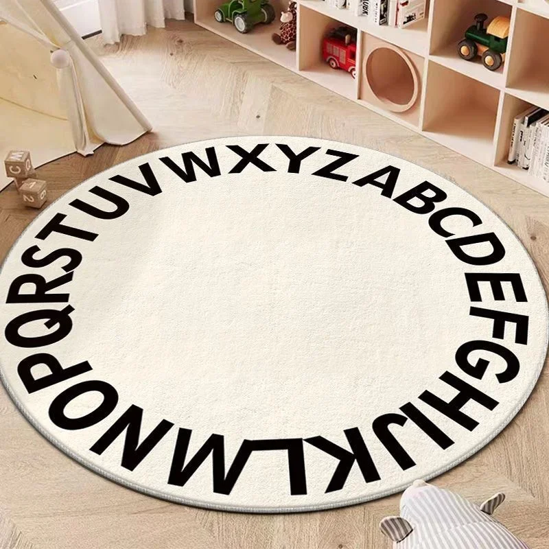 Lovely letter kids Puzzle Carpet living room plush round rug Children's Play Carpets rugs for bedroom Anti-slip Bedside Carpets