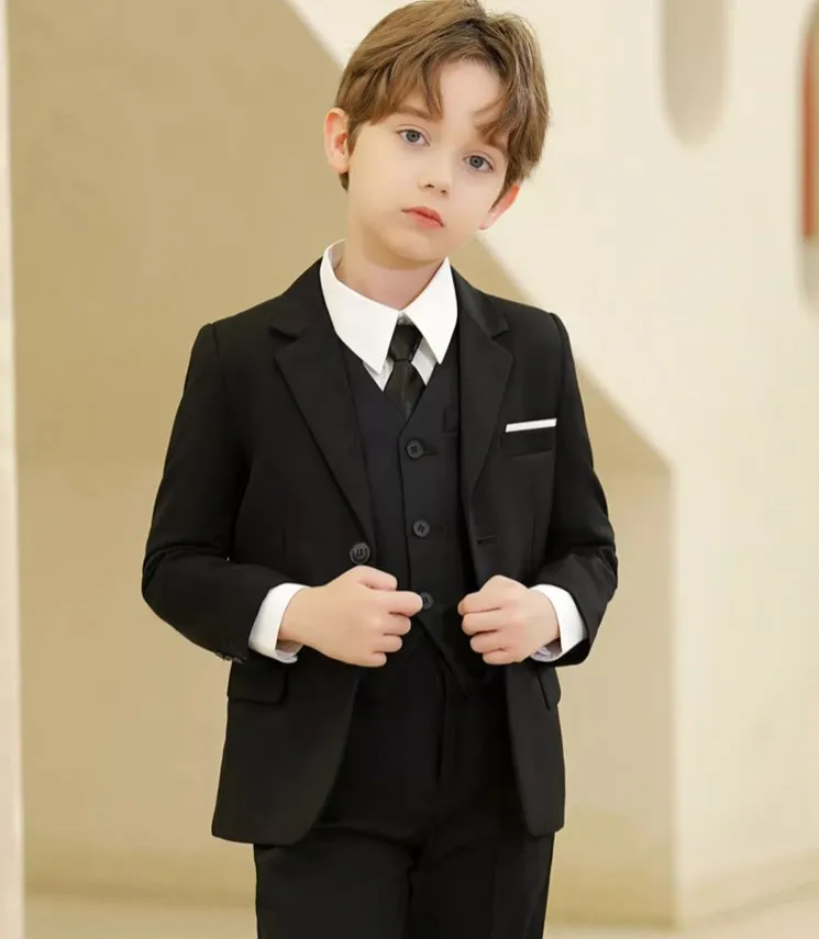 

Kids Black Piano Violin Party Clothing Boys Graduation Ceremony Photograph Suit School Children Performance Dance Show Costume