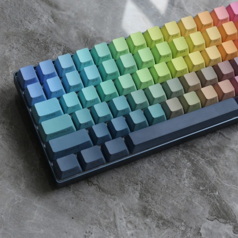 

MiFuny Gradient Side Engraving Keycaps129 Keys Colourful PBT Keyboard Caps OEM Profile Keycaps Mechanical Keyboards Accessories