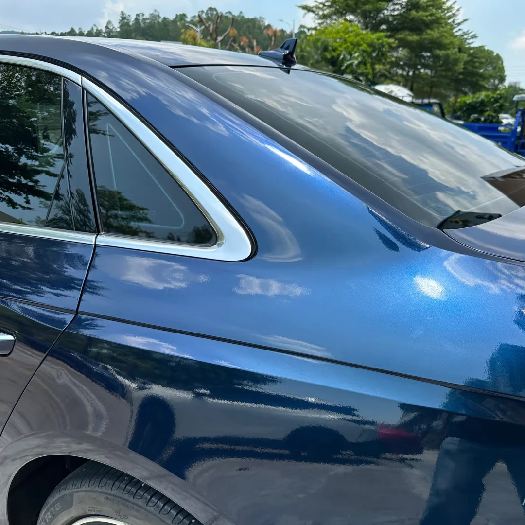 Easy to Install Premium PET Car Wrap Stretchable Auto Vinyl Car Body Film Removable Bubble‑Free Film Midnight Blue