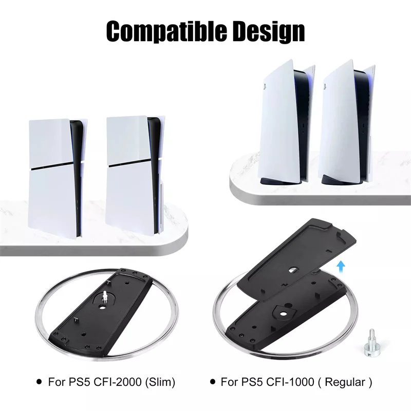 Suporte de base para console de jogos, suporte vertical antiderrapante fino para playstation 5 disco fino, acessório de edição digital