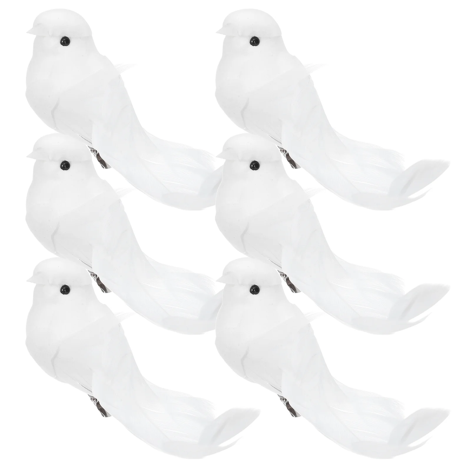 

6Pcs Artificial White Dove Ornaments Realistic Decorative Birds for Wedding Home Christmas Tree Realistic Bird Ornaments