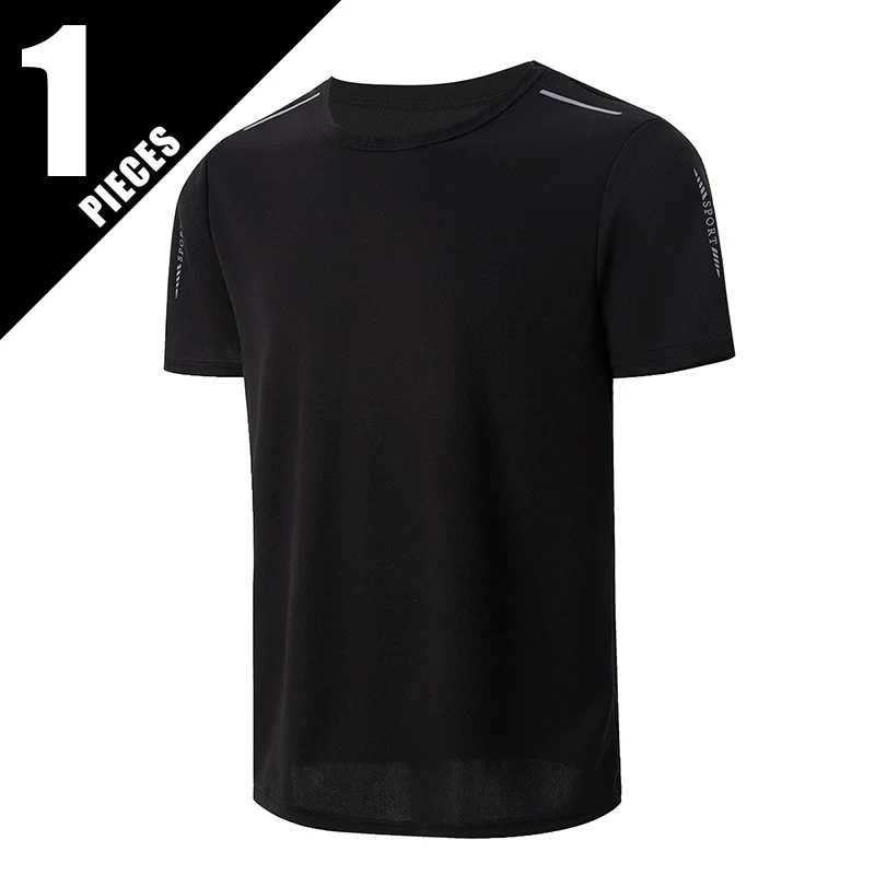 1/4 Pcs Men's Summer Quick-drying Sports Fashion Printed Short-sleeved Teens Loose and Comfortable Running Fitness Joker T-shirt view 5