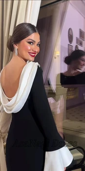 AsaNagi Nova Moda Preto Prom Dress Sexy Backless Flare Sleeve Mulheres Ocasião Formal Vestido Vestidos De Fiesta personalizado 2025