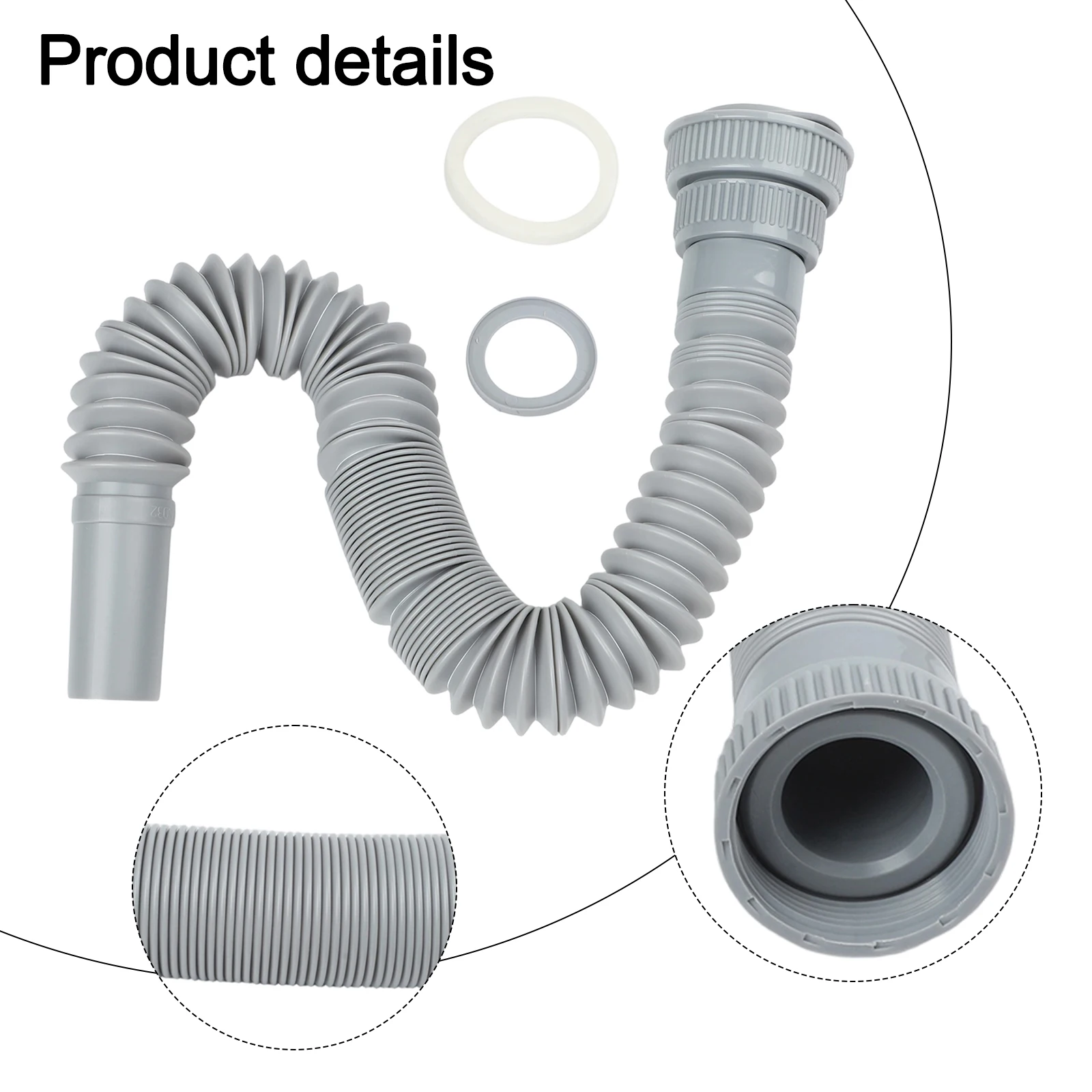 Flexible Kitchen Sink Drain Hose Hose Flexible Tube Sink Drain Extension Easy Installation Anti-clog Feature Kitchen Plumbing