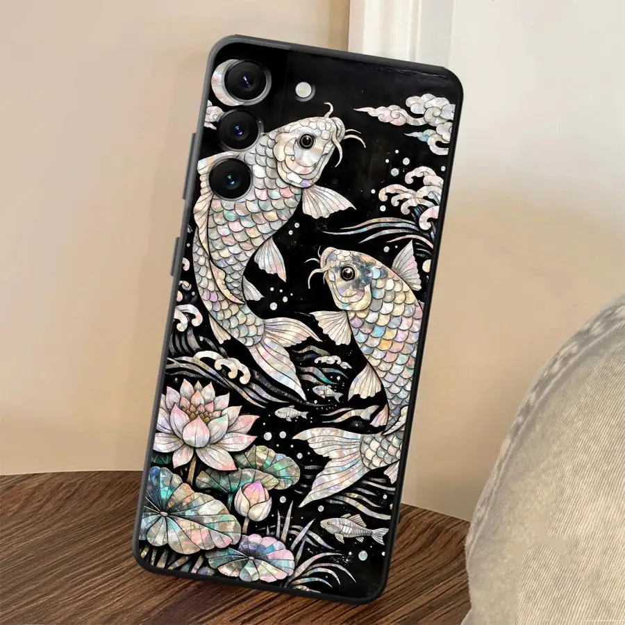 Phone Cover Case for Samsung Galaxy A05 A23 A06 A73 A37 A51 A25 A16 A57 A15 A17 A12 A41 A53 A52 A36 A50 A13 A70 Lucky Fish