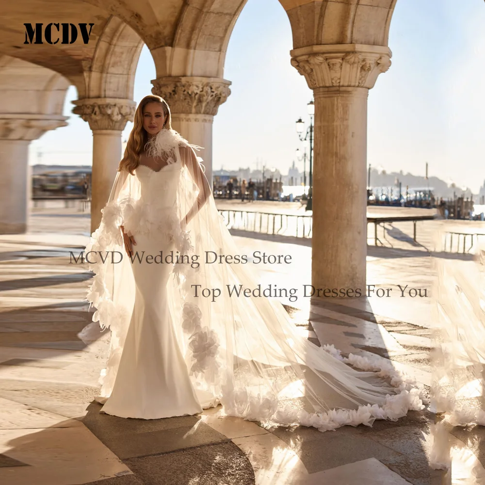 MCDV Schatz Brautkleider Spaghetti-trägern Meerjungfrau Korsett Bide Party Kleider Für Frauen Sexy vestido de noiva Angepasst