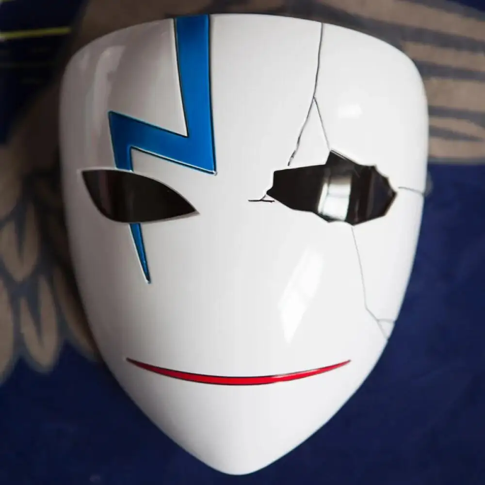 Anime Darker Than Black Hei Lee Party Broken Masks Cosplay Props Halloween  Black Death Smile Masks Anime smiley face