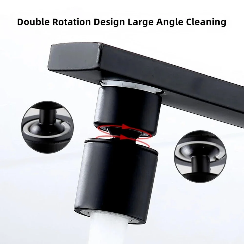 New Black Dual Mode Aerator 360° Swivel Faucet Extender Sink Booster Tap Bubbler Anti Splash Filter Nozzle Kitchen Accessories