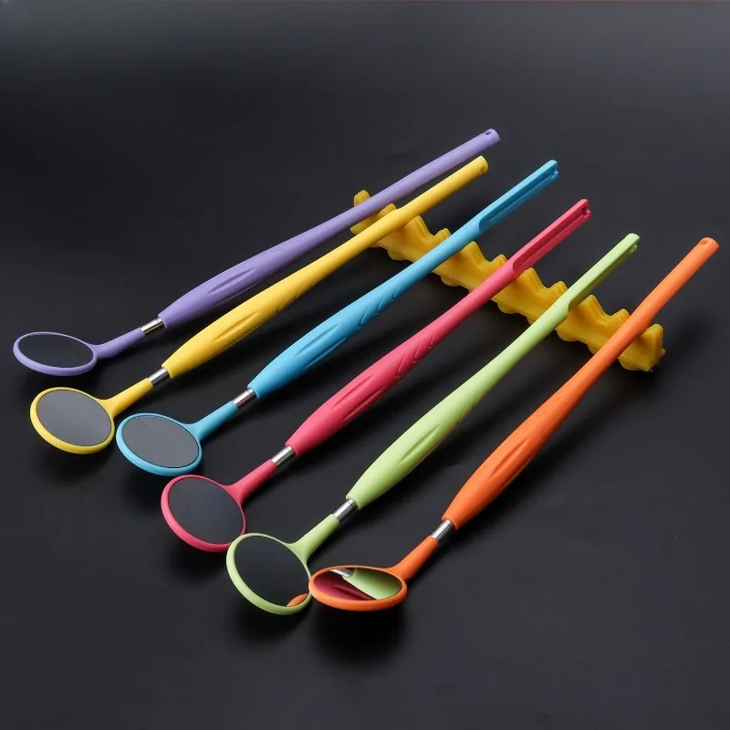 1pcs Dental Mouth Mirrors Autoclavable Dentistry Clinic Colorful Mirrors Single Sided Front Surface Dental Examination Tools