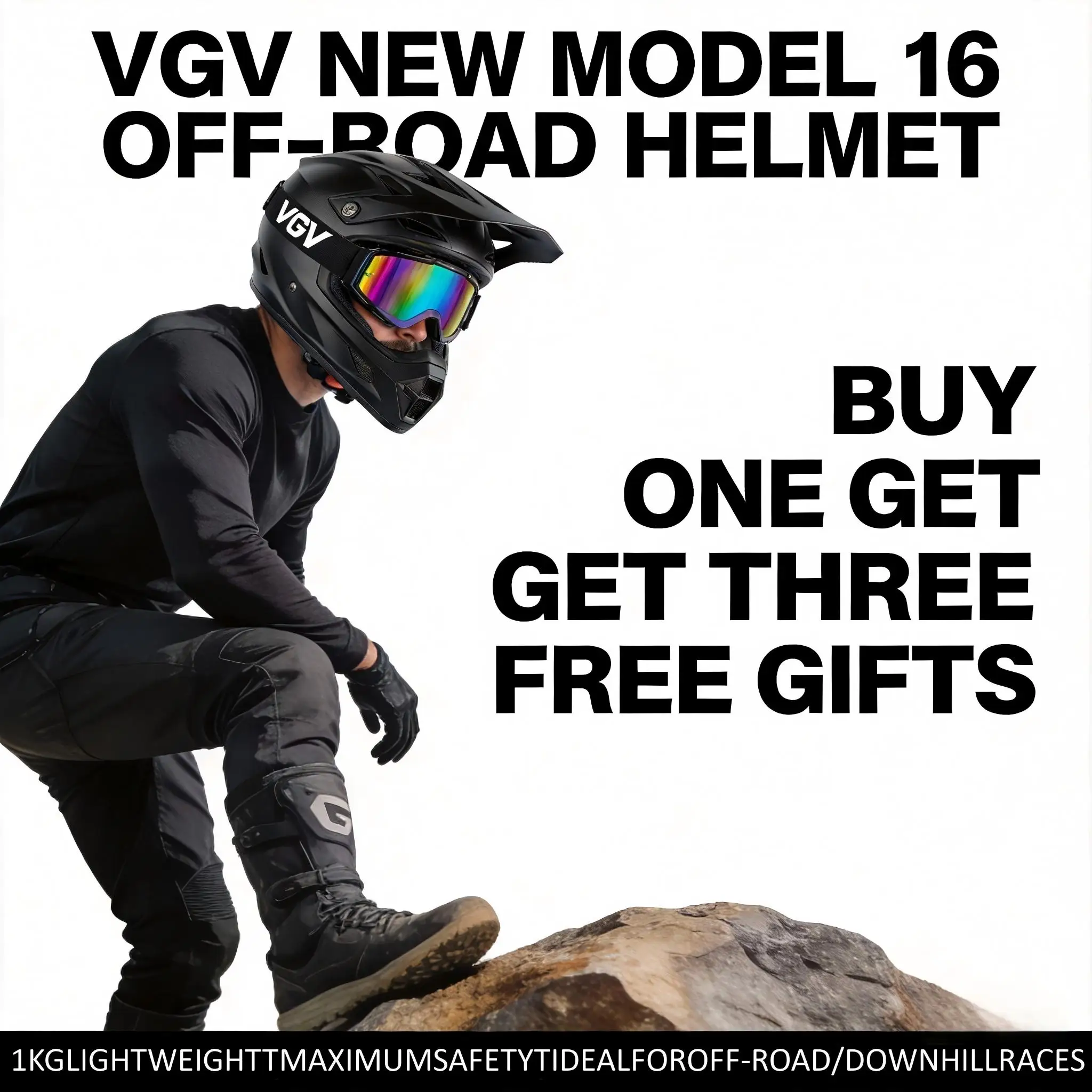

Мотоциклетный шлем VGV 16 для бездорожья, защитный шлем для езды на горных велосипедах, подходит как мужчинам, так и женщинам, для всех сезонов.