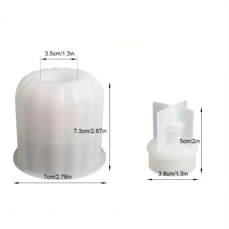 striped cylindrical light bulb resin silicone mold, crystal drop glue diy christmas pendant decoration piece, storage jar - view 2