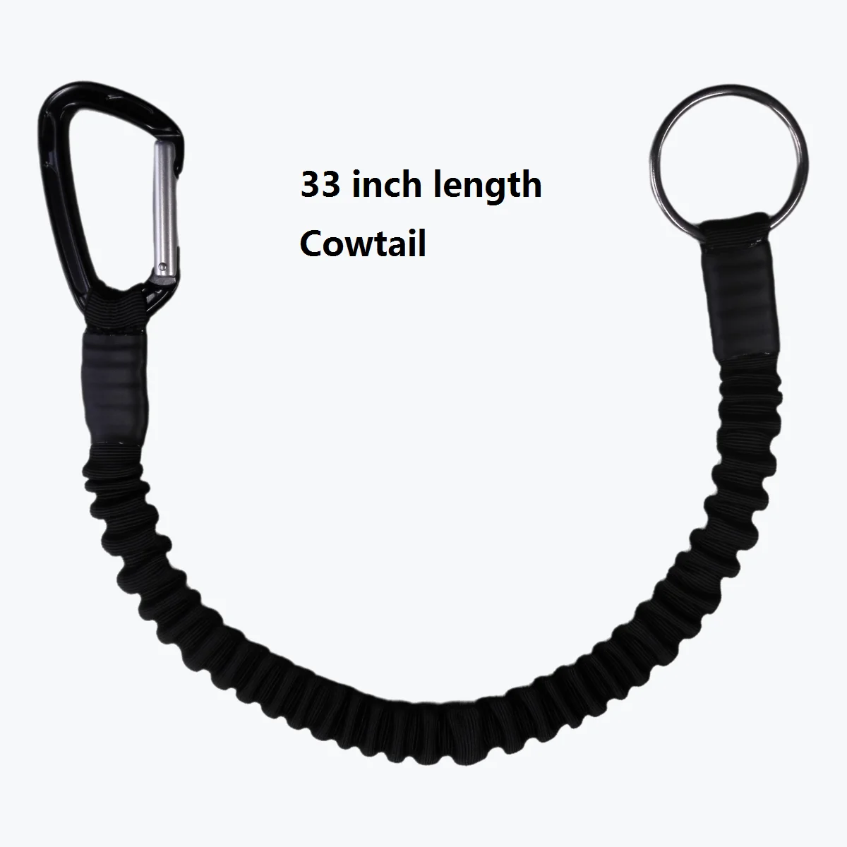 

33in Cowtail One. Whitewater Rescue Bungee Towline Tether, White water cow tail,cow Tether 33" + Carabiner paddling safetety
