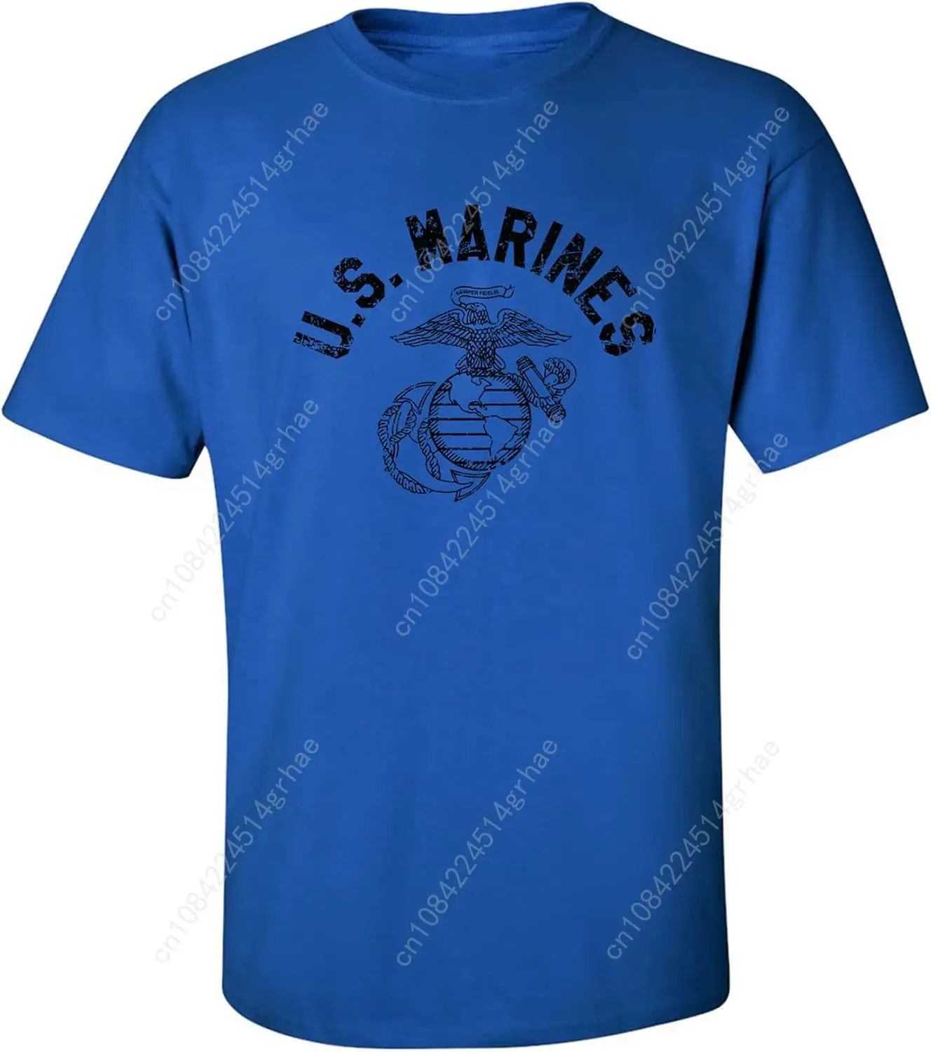 U.S. Marines Vintage Arch Black Ink Adult Short Sleeve T-Shirt