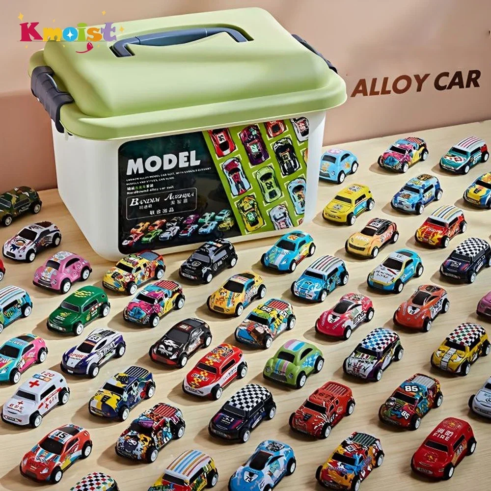 

Mini Alloy Car Model Set with Storage Box Diecast Cars Toys for Boys Sliding Inertia Vehicle Children Toy Kit Kids Gifts