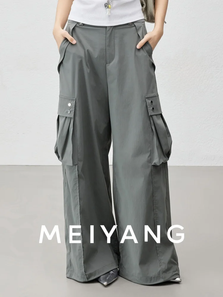 

Meiyang Casual Pants Changeable Yarn UPF50 Workwear Trousers High Waist Nylon Fabric Ladies Summer Loose Fit Anti-Uv