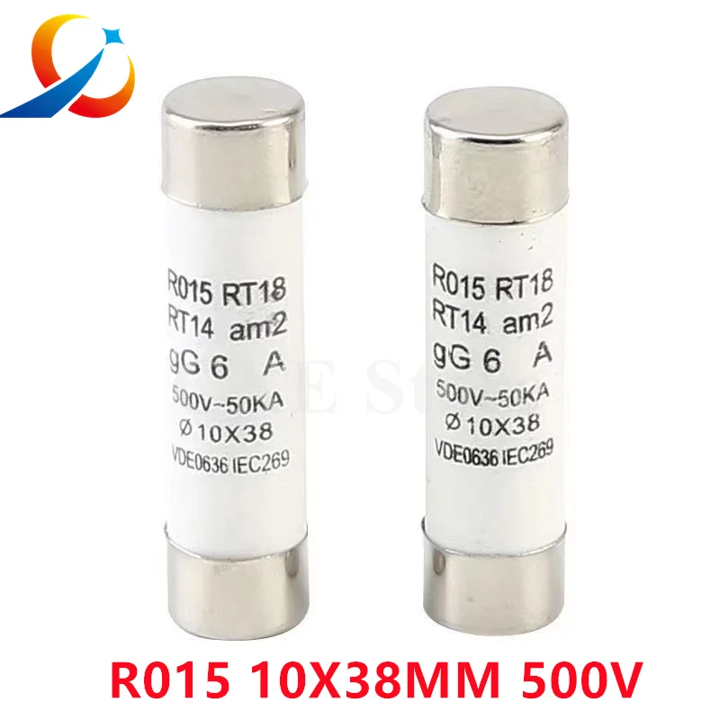 

5pcs 10*38 Fast Blow Ceramic Fuse 10x38mm Fuses 500V 0.5A 1A 2A 4A 5A 6A 8A 10A 16A 20A 32A RO15 RT18 RT14 R015