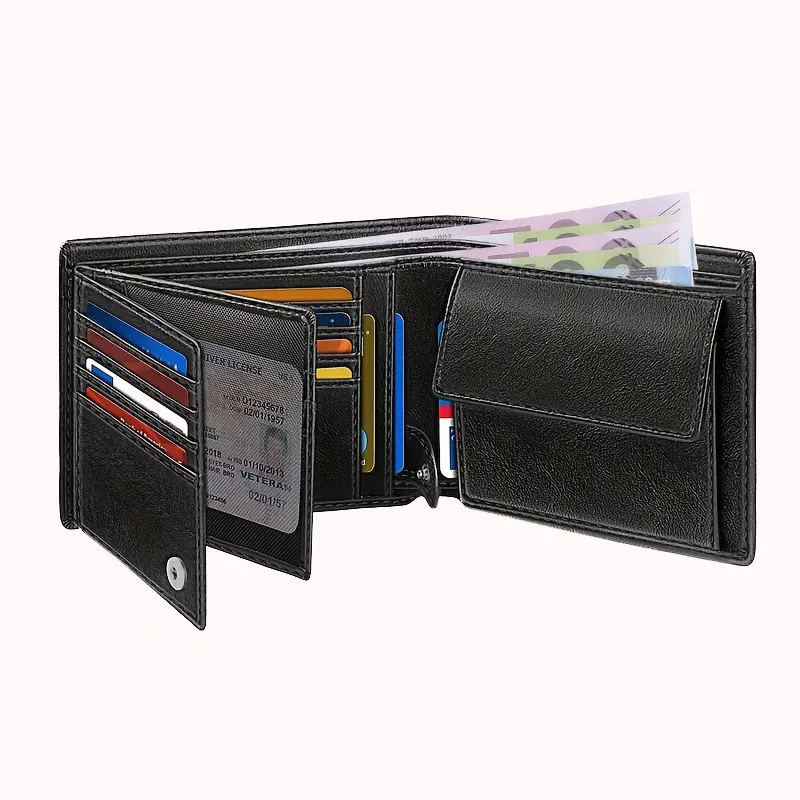 ダブルルーズリーフメンズウォレット-より多くのカードスロット-簡素化された小銭入れ-rfid-大容量ウォレット