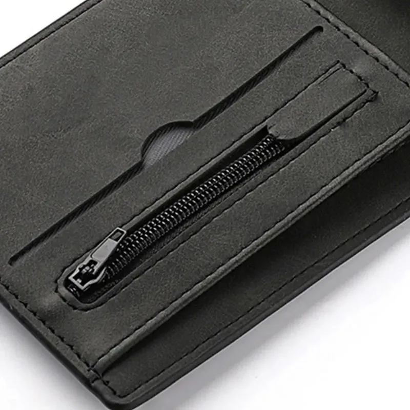 Multi-card Slot Men Wallet Fashion Folding Large-capacity Coin Purse PU Leather Short Purse image 4