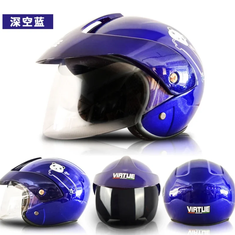 VURTUE Electric Car Children's Helmet Boy Girl Child Parent-child Safety Helmet Cute Print Four Seasons